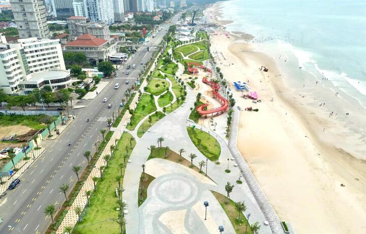 Dự án chỉnh trang trục đường Thùy Vân, phường Vũng Tàu, TP.HCM. (Ảnh: Ngọc Giang)
