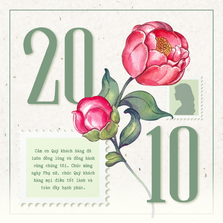 Tấm thiệp với tông màu xanh lá đẹp mắt, đơn giản.