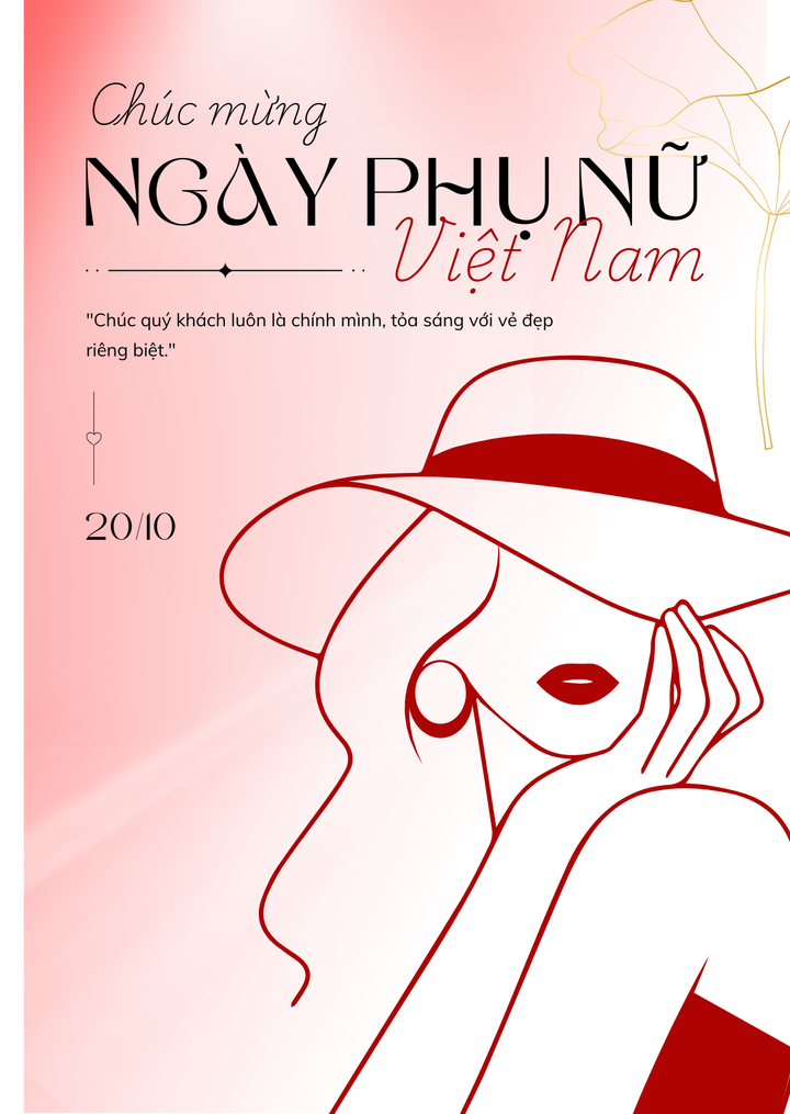 Tấm thiệp đơn giản mà ý nghĩa dành cho quý khách hàng dịp 20/10.