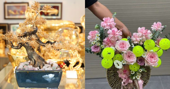 Quà 20/10 độc lạ: Tùng bonsai mạ vàng đắt đỏ, hoa Pickleball lần đầu xuất hiện