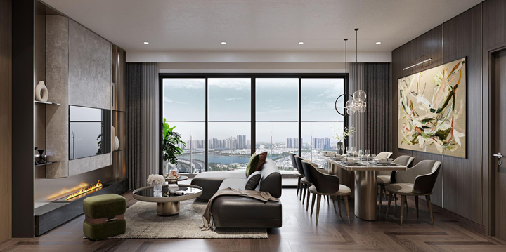 Không gian sống chắt lọc từng chi tiết với căn hộ bàn giao cao cấp theo tiêu chuẩn quốc tế.