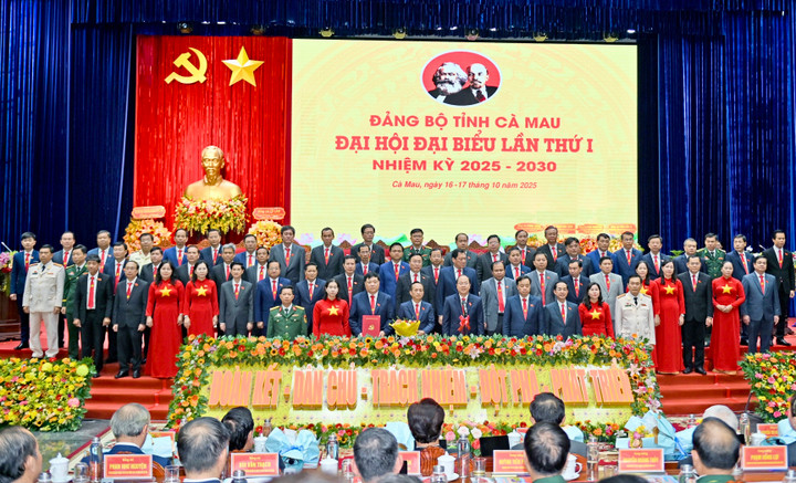 Ban Chấp hành Đảng bộ tỉnh Cà Mau, nhiệm kỳ 2025 - 2030. (Ảnh: BTC cung cấp)