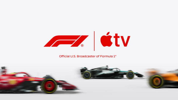 Apple이 F1 중계권을 소유하고 있음을 알리는 포스터. (출처: Apple)