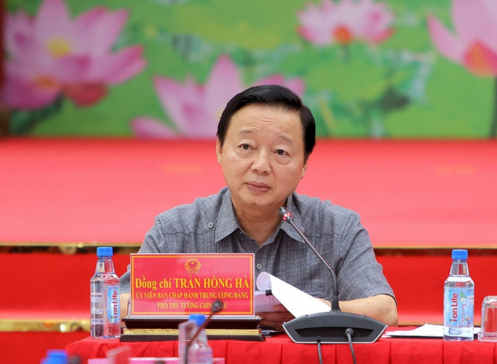 Phó Thủ tướng Trần Hồng Hà phát biểu tại hội nghị. (Ảnh: VGP/Nhật Bắc)