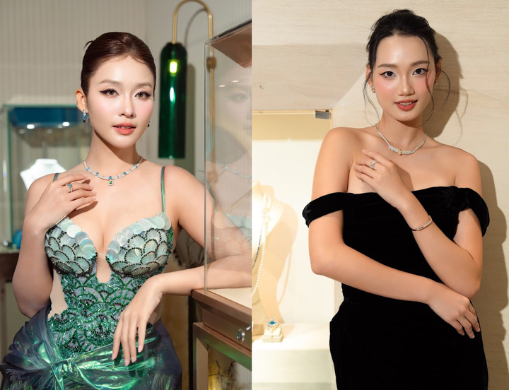 Diễn viên Khả Ngân và Á hậu Quỳnh Anh đọ sắc.