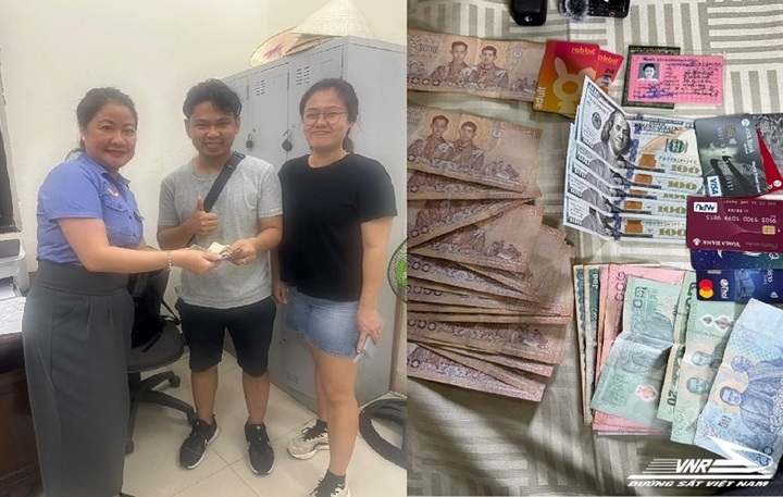 Khách Thái Lan nhận tại tài sản bỏ quên tài sản có giá trị trên tàu Thống Nhất.