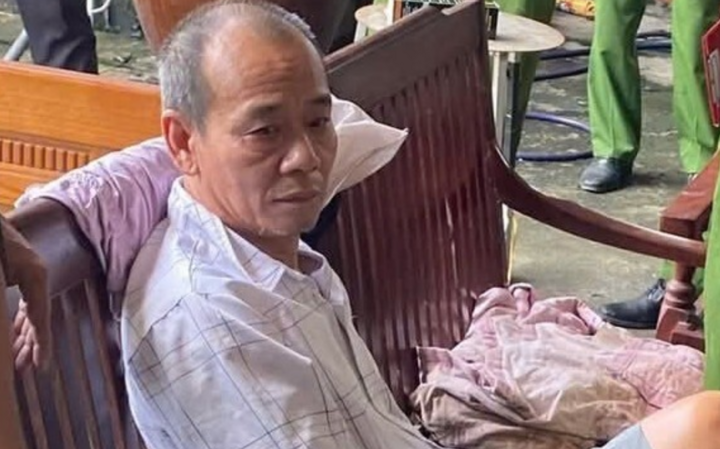 Nguyễn Hữu Tuấn bị lực lượng chức năng bắt giữ. (Ảnh: Công an xã Nghĩa Phương).