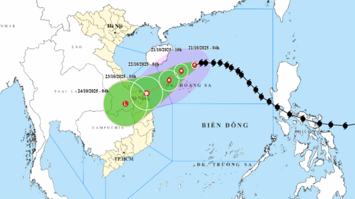 Tin bão Fengshen mới nhất: Giật cấp 12, cách đặc khu Hoàng Sa 200km Bản đồ dự báo đường đi, khu vực ảnh hưởng của bão số 12 Fengshen. (Nguồn: NCHMF)