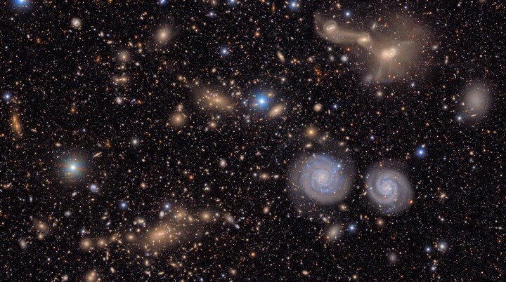 Galaxklustret Coma ligger över 300 miljoner ljusår från jorden – ett bevis på att teknik för att hjälpa mänskligheten har upptäckts på ett exempellöst sätt. (Källa: Rubin Observatory)