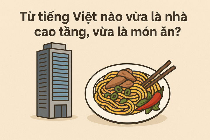 Qual palavra vietnamita significa arranha-céu e prato?