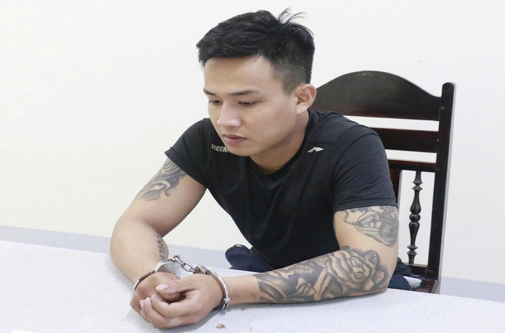 "Siêu trộm" Trần Tuấn Anh tại Cơ quan công an.