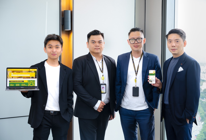 Đội ngũ lãnh đạo đa quốc gia của DomDom – (Charles, Cheng Yang, Kevin, Harrison).