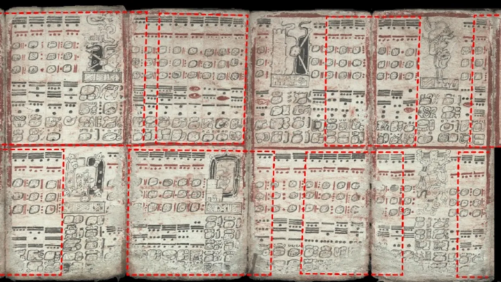 Bảng Nhật thực của Dresden Codex. (Nguồn: J. Justeson)