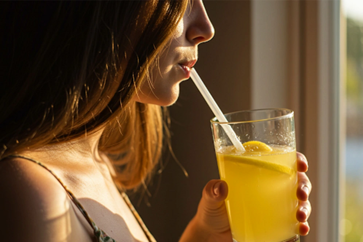 Bạn có thể sử dụng nghệ tươi cùng với nước ấm, chanh, mật ong.