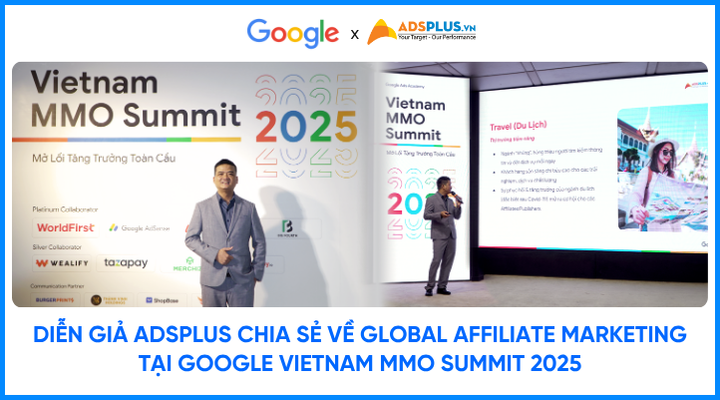 COO Trí Nguyễn - đại diện Adsplus chia sẻ tại sự kiện offline và online của Google.