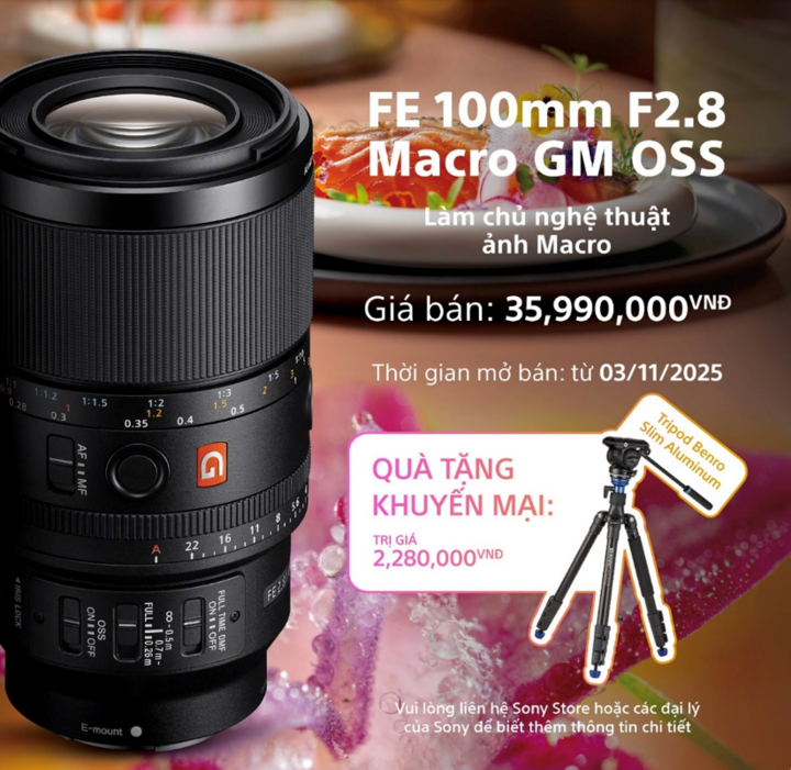 Sony ra mắt ống kính tele macro FE 100mm F2.8 Macro GM OSS - 1
