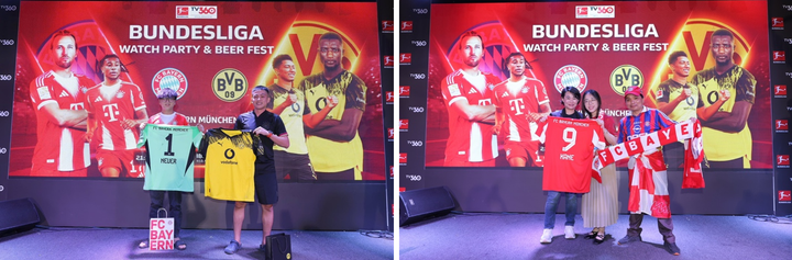 Khách hàng nhận các phần quà là áo đấu có chữ kí các cầu thủ Manuel Neur, Harry Kane.