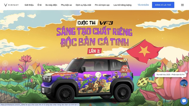 Website chính thức của VinFast Việt Nam.