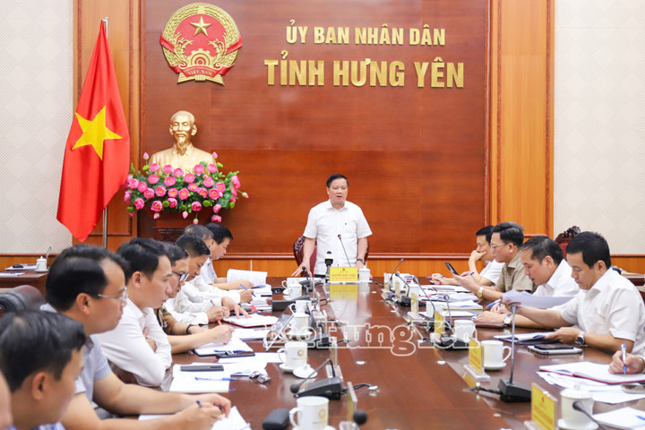 Chủ tịch UBND tỉnh Nguyễn Khắc Thận phát biểu kết luận tại cuộc họp.