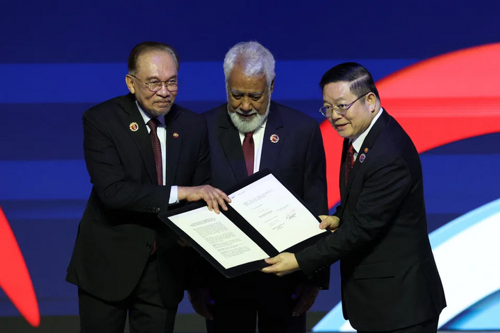 Lễ ký kết kết nạp Timor Leste vào Hiệp hội các Quốc gia Đông Nam Á (ASEAN). (Ảnh: Rueters)