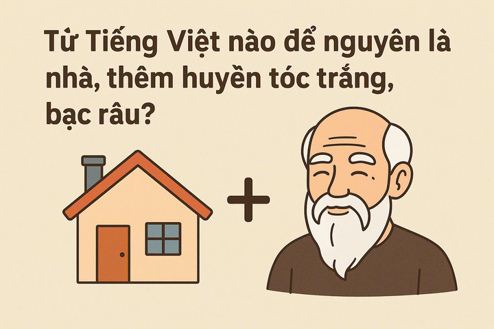 Hvilket vietnamesisk ord beholder den opprinnelige betydningen «hus» og legger til «hvitt hår, sølvfarget skjegg»?