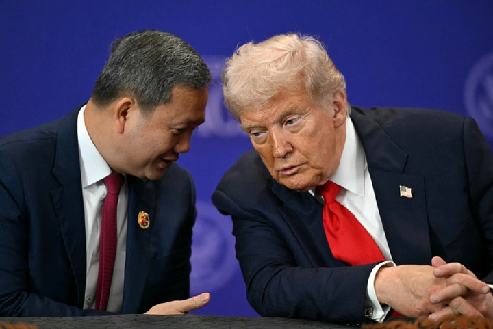 Thủ tướng Campuchia Hun Manet và Tổng thống Mỹ Donald Trump. (Ảnh: Reuters)