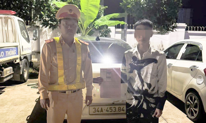 V.T.D. tại cơ quan công an. (Ảnh: CACC)