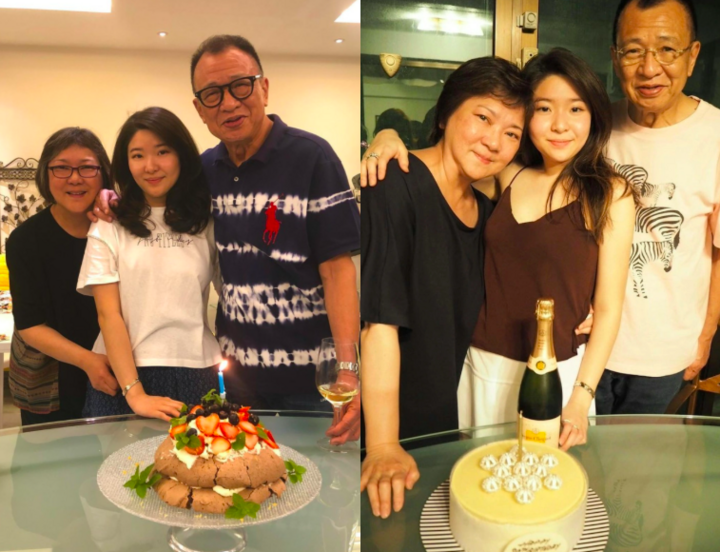 Hứa Thiệu Hùng bên bà xã và con gái.