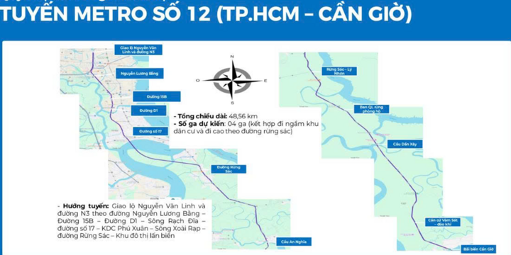 Vingroup Corporation sedang mempercepat persiapan, berusaha untuk memulai pembangunan jalur metro No. 12, Kota Ho Chi Minh - Can Gio, pada akhir tahun ini.