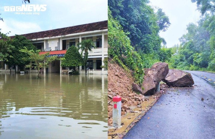 Tình trạng ngập lụt, sạt lở đang diễn ra tại các đị phương Bình Định do mưa lớn kéo dài.