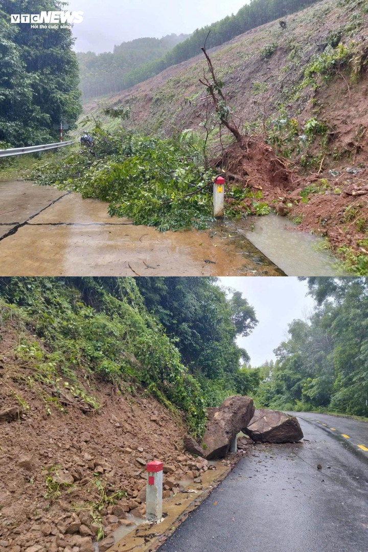 Một số tuyến đường bị sạt lở trên địa bàn xã Vĩnh Thạnh.