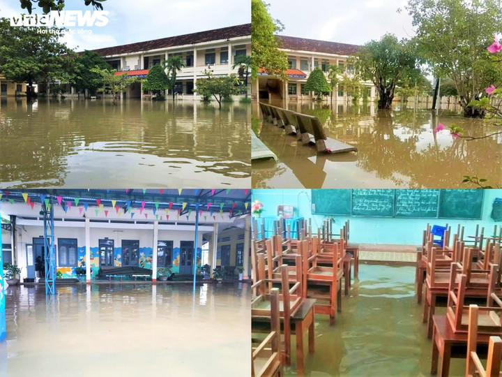 Ngập lụt tại các điểm trường trên địa bàn xã Tuy Phước.