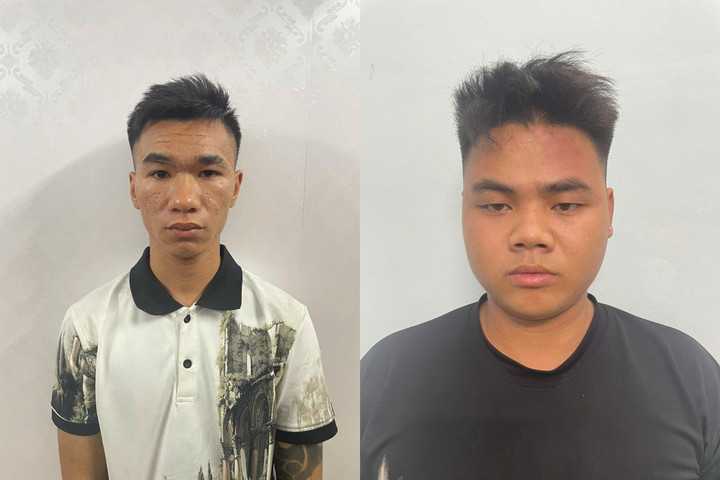 Hai nghi phạm Phạm Đức Nghĩa và Vũ Mạnh Trường bị bắt giữ sau 2 giờ gây án.