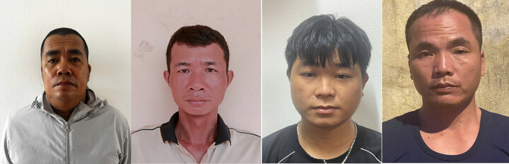 Nhóm 4 đối tượng tại cơ quan điều tra.