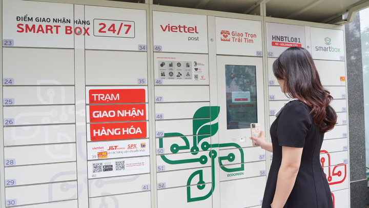 Tủ giao nhận thông minh (Smartbox) là một trong những phương thức giao nhận mà Viettel Post đang đẩy mạnh. (Ảnh: Viettel Post)