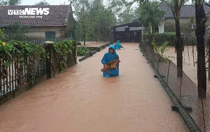 Ngày 1/11, ông Đặng Văn Thành, Trưởng phòng Kinh tế xã Cẩm Duệ, tỉnh Hà Tĩnh cho biết, do mưa lớn nhiều ngày, đến sáng nay, 19/26 thôn của xã đã bị cô lập hoàn toàn