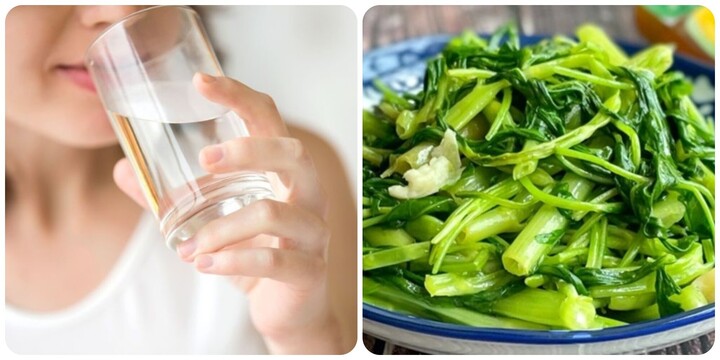 Uống nhiều nước và ăn nhiều rau xanh là cách đẩy axit uric nhanh ra khỏi cơ thể
