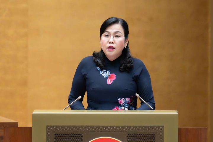 Chủ nhiệm Uỷ ban Khoa học, Công nghệ và Môi trường Nguyễn Thanh Hải trình bày báo cáo thẩm tra dự thảo luật. (Ảnh: Media Quốc hội).