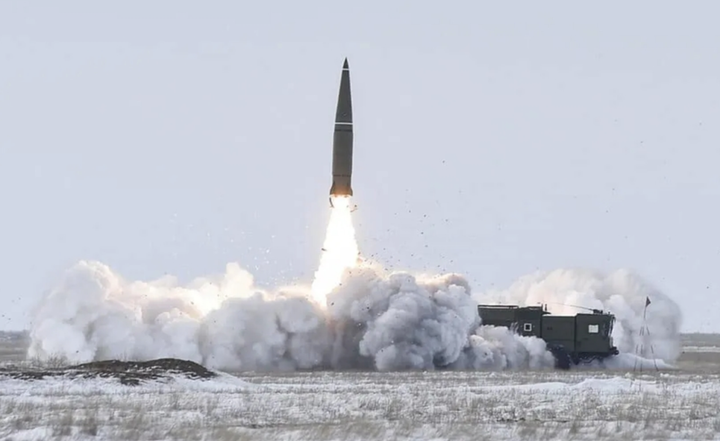 Cuộc thử nghiệm phóng tên lửa Iskander-M. Ảnh: Bộ Quốc phòng Nga