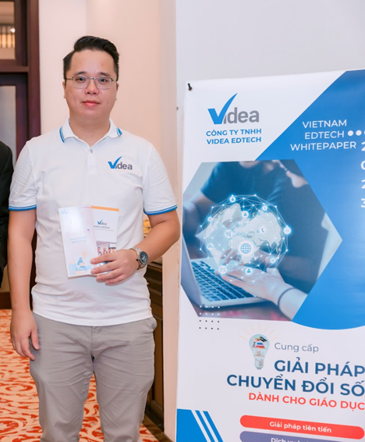 Ông Nguyễn Văn Thành, CEO Videa EdTech, giới thiệu giải pháp chuyển đổi số giáo dục tại sự kiện tiền Diễn đàn Số Việt Nam – Hàn Quốc 2025.