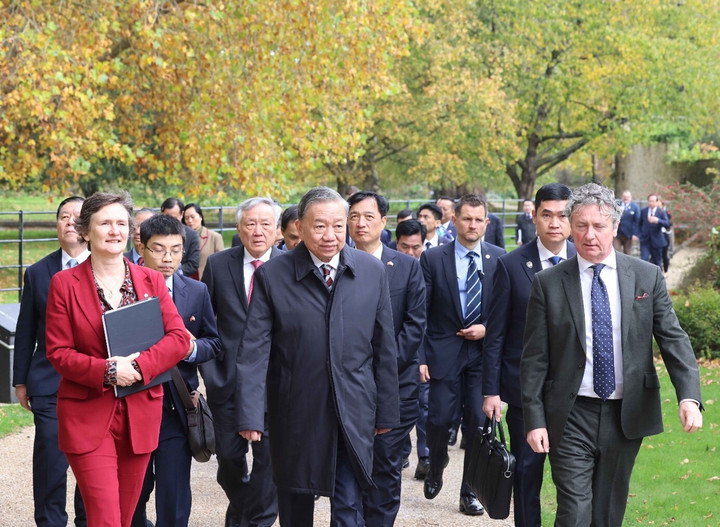 Tổng Bí thư Tô Lâm đến phát biểu chính sách tại Đại học Oxford (Ảnh: TTXVN)