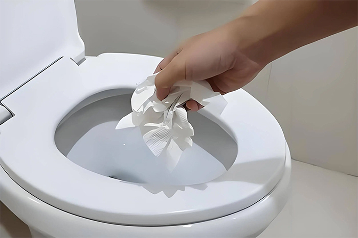 Tránh sử dụng quá nhiều giấy vệ sinh sẽ vượt quá sức xả của bồn cầu. (Ảnh: Sohu)