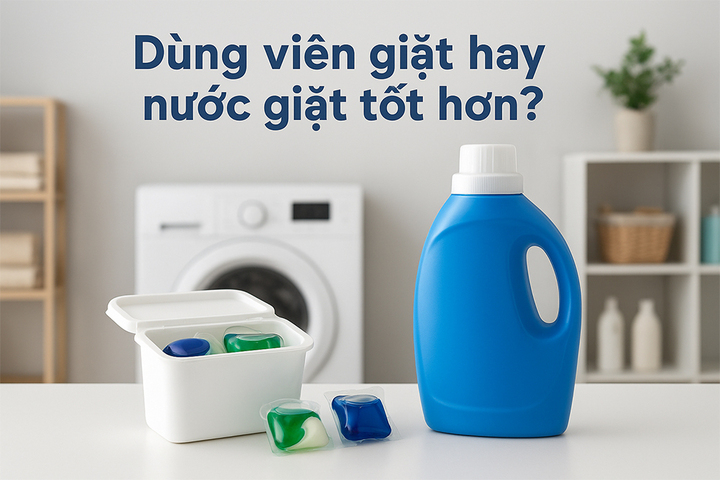 Nước giặt là lựa chọn linh hoạt, dễ kiểm soát và kinh tế đối với các hộ gia đình có thói quen giặt máy nhiều mẻ nhỏ.