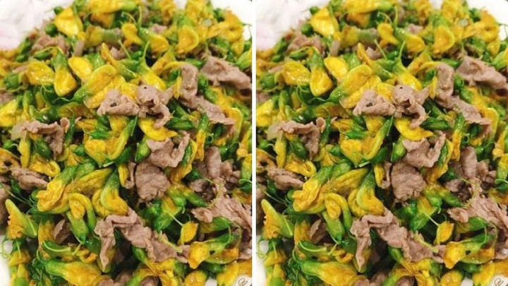 Thịt bò xào bông điên điển là món ăn dân dã, dễ làm. (Ảnh: B.L)