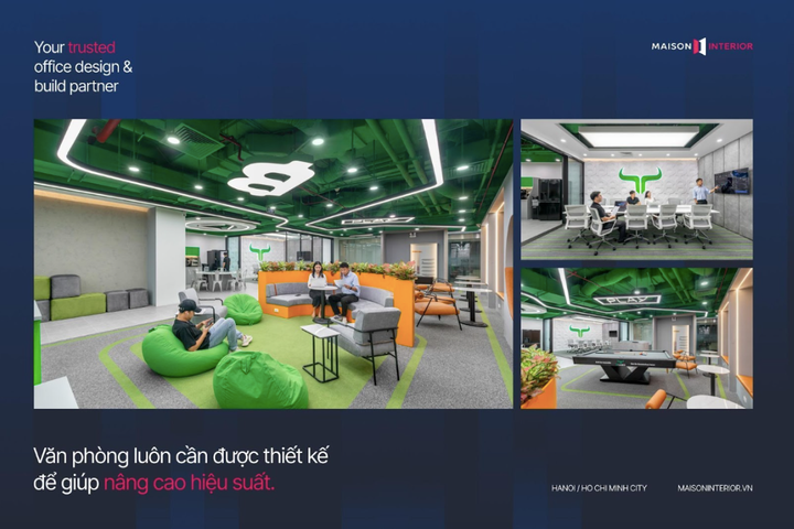 Maison Interior luôn nắm bắt các xu hướng thiết kế văn phòng hiện đại.