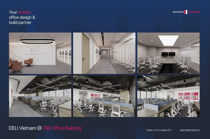 Dự án thiết kế thi công nội thất văn phòng thực hiện bởi Maison Interior.