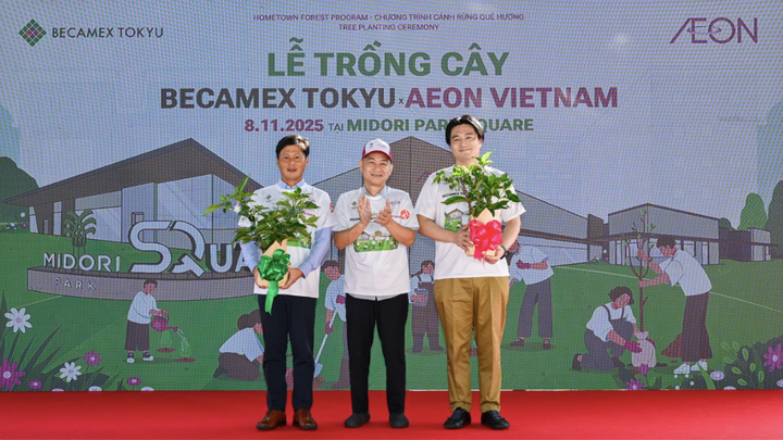 BECAMEX TOKYU và AEON Việt Nam chung tay trồng cây, gieo mầm xanh, dựng xây tương lai bền vững tại khu thương mại MIDORI PARK SQUARE.