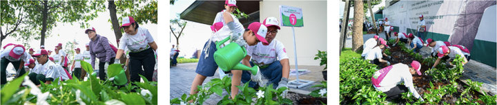 Lễ trồng cây với sự tham gia nhiệt tình của Chính quyền địa phương; cư dân; Hội Phụ nữ, Cựu chiến binh, học sinh; sinh viên trên địa bàn và nhân viên đến từ 2 doanh nghiệp.