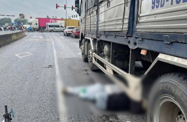 Hiện trường vụ tai nạn giao thông khiến 2 cô gái trẻ tử vong tại chỗ.