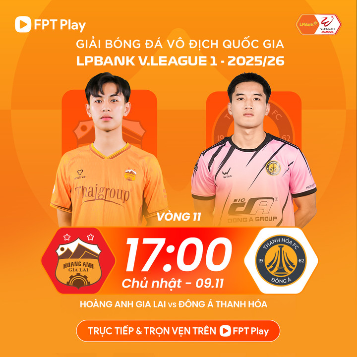 HAGL đấu với Thanh Hóa ở vòng 11 V.League 2025-2026.